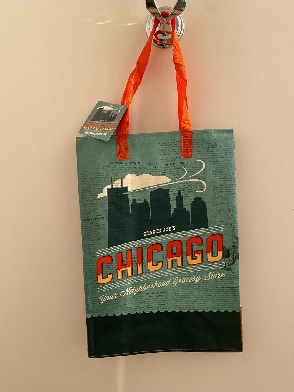 Trader Joe's Chicago Reusable Grocery Bag Tote NWT